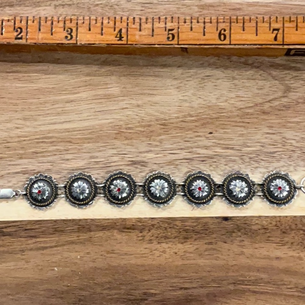 Silver concho bracelet
